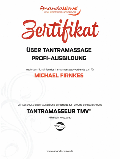 TMV Zertifikat Tantra Massage